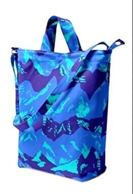 Baggu Cotton Canvas Blue Night Mountain Vertical Duck Bag Limited Edition Rare